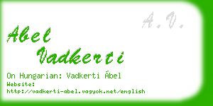 abel vadkerti business card